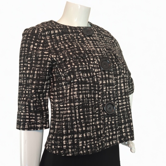 Michael Kors Textured Tweed Blazer 3/4 Sleeves - Picture 3 of 13